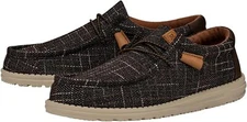 NEW! HEY DUDE WALLY PLAID BROWN Lightweight Slip-On Men Loafers