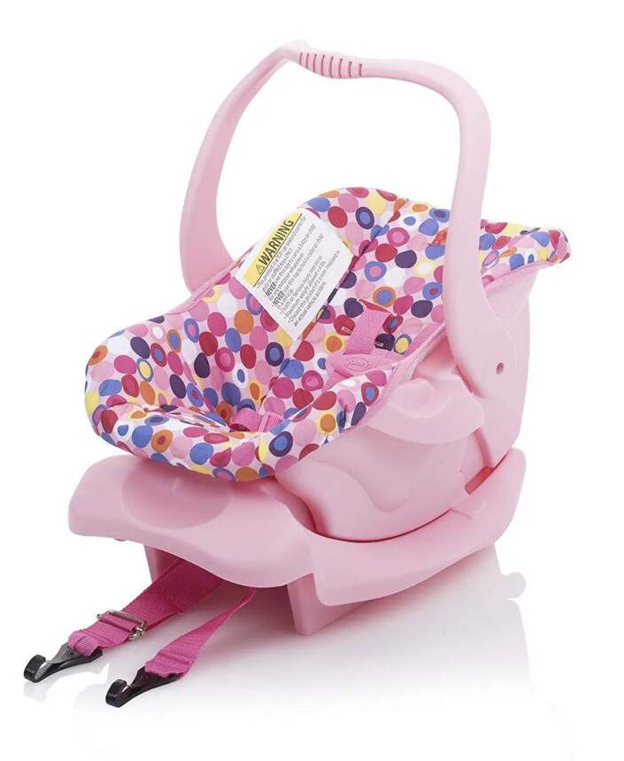 Joovy Toy Doll Infant Car Seat Pink, Girls Kids Pretend Role