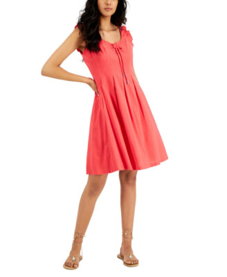 I.N.C. International Concepts Women's Tie Detail Fit & Flare Dress | eBay