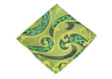 Lord R Colton Masterworks Pocket Square - Villarrica Emerald Gold Silk New