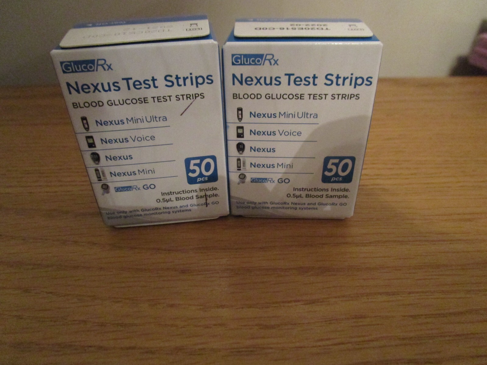 GLUCO/RX NEXUS TEST STRIPS 2 BOXES X 50 100 IN TOTAL BLOOD GLUCOSE TEST