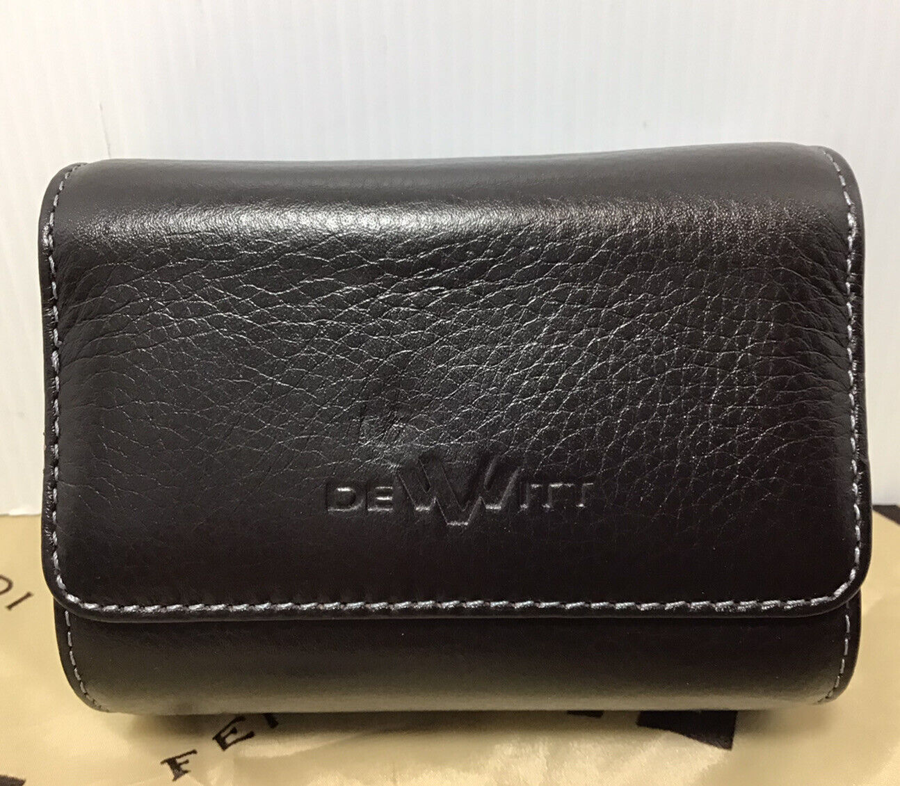 Authentic DeWitt Leather Black& Blue Watch Box  Case
