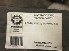 PEERLESS HEAVY TRUCK TRIPLE TRACTION CABLES 0404155    ONE PAIR