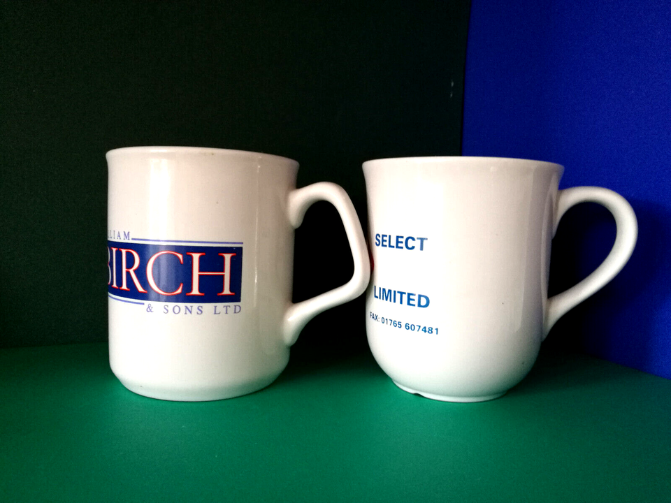 TWO COFFEE TEA MUG COLLECTABLE HOME KITCHEN "V.BIRCH & SONS" and "RIPON