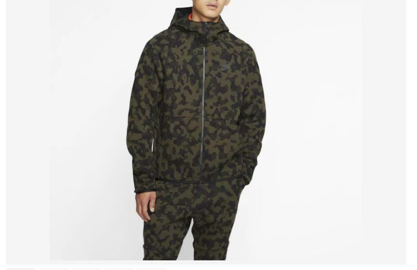 Nike Tech Fleece AOP Camo Full-Zip Hoodie Olive/Black Camo Men's