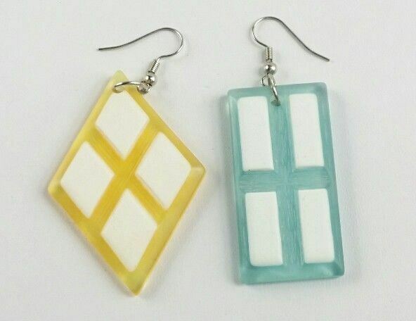 Fun Plastic Geometric Dangle Earrings - image 1