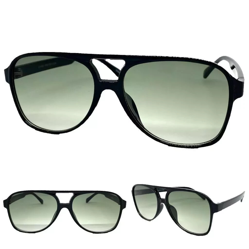 Mens or Women Classic Vintage Retro Style SUNGLASSES Large Black
