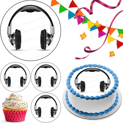Kopfhörer Musik Cake Topper Party Deko essbar Geburtstag Feier Cupcake