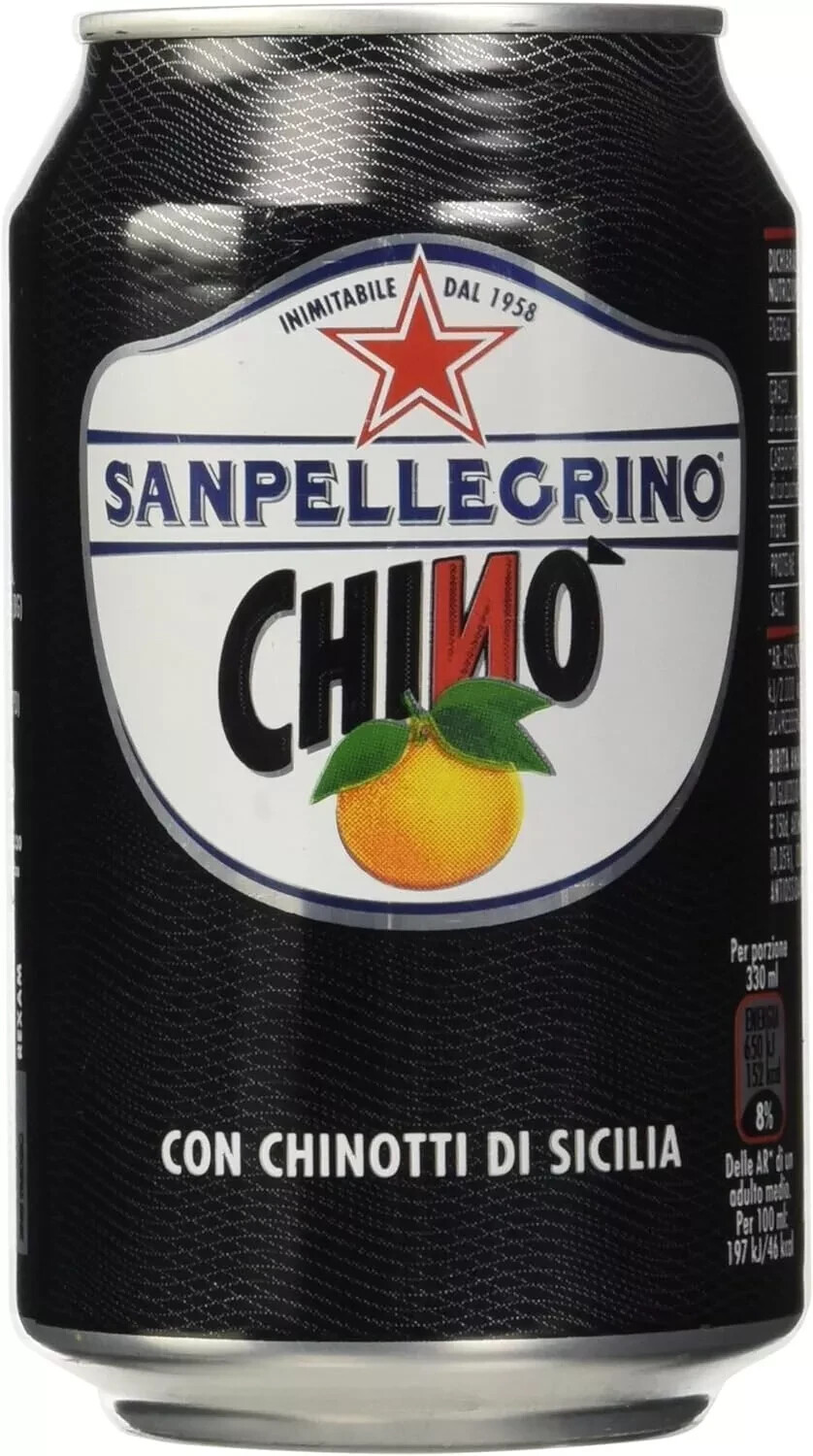 CHINO' SAN PELLEGRINO 24 LATTINE DA 33 CL SPEDIZIONE GRATUITA