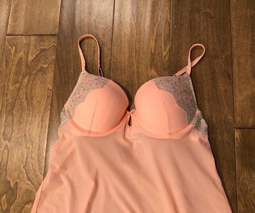 Victoria’s Secret Lingerie Babydoll Dress Nightie Slip Neglige Bra 34B Push Up - Picture 2 of 8