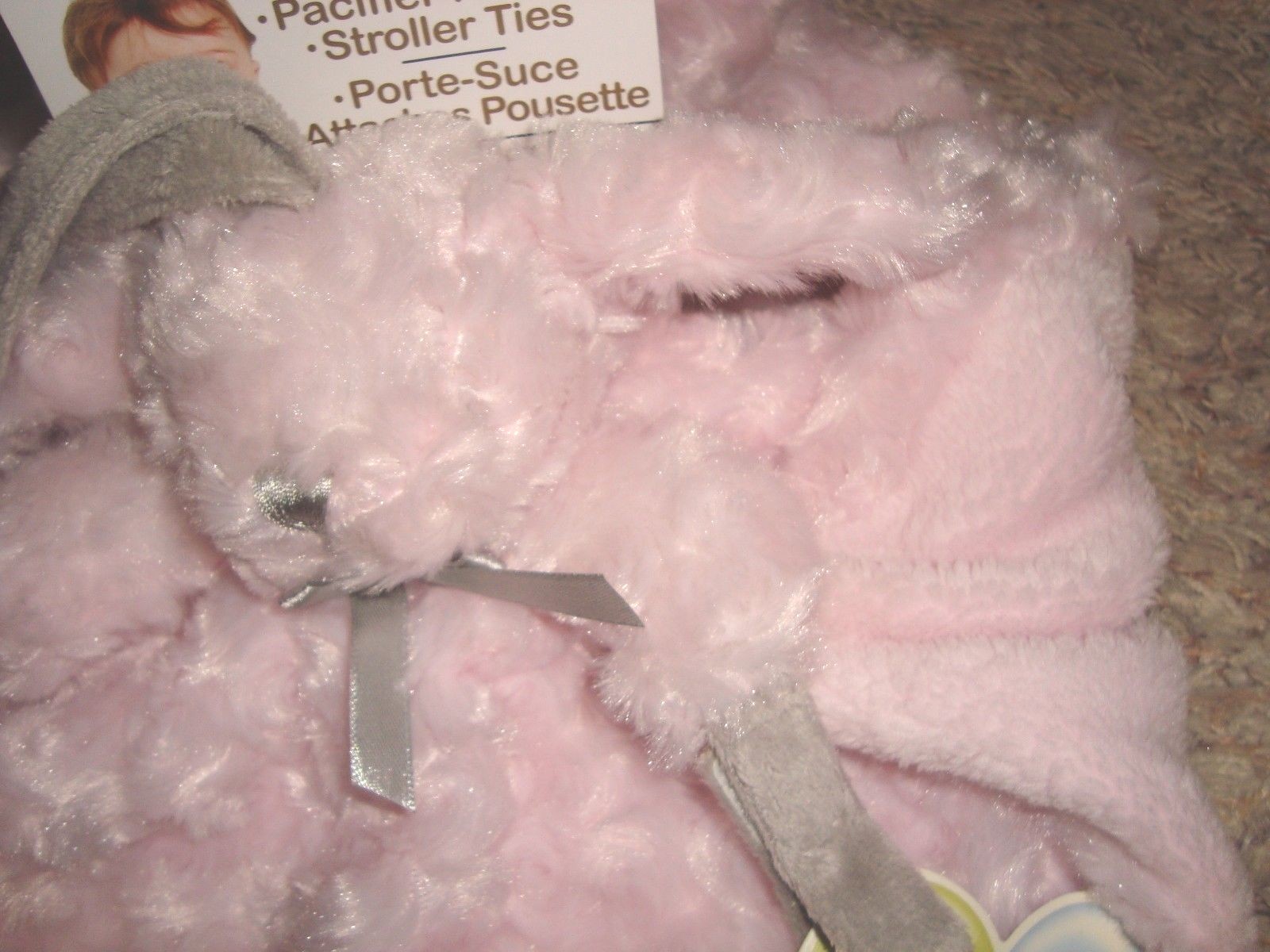Blankets & Beyond Pink Baby Lovey Bunny Rabbit Lush Minky Swirl