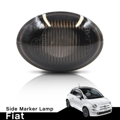 Clear Lens LED Side Marker Light Assembly For Fiat 500 / 500e / 500c / Abarth (2007-2019) – Black Housing – NSLUMO – DOT-Certified