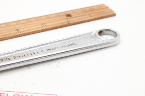 Proto 708-S 8" Long Chrome Adjustable Wrench USA - Picture 4 of 8