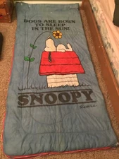 Vintage J.C. Penney’s Snoopy Dogs Are Born To Sleep In The Sun Sleeping Bag