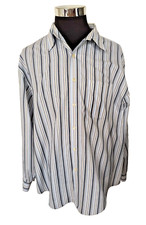 Van Heusen Dress Shirt Men's Size XL 17-17.5 Multicolor Stripes Button Front
