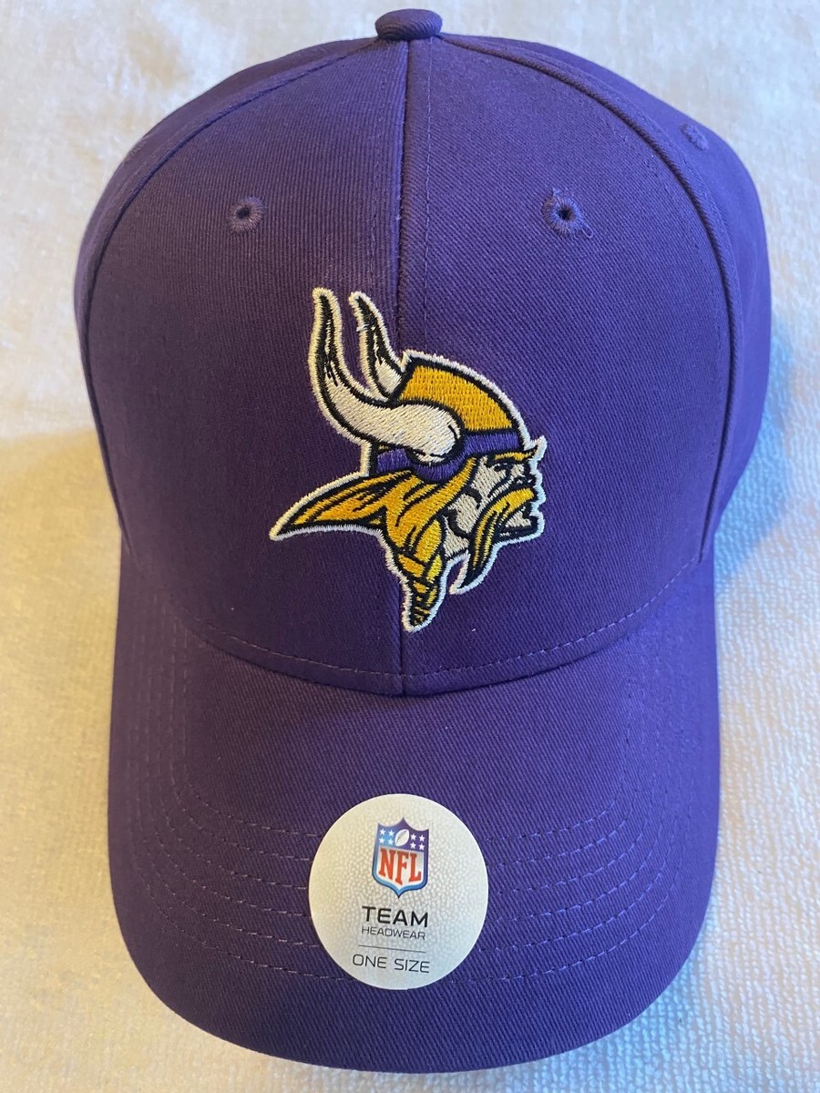 NFL Team Apparel Minnesota Vikings Embroidered Logo Strapback Hat Cap OS Vtg 90s NFL Game Day Minnesota Vikings Hat Strapback Cap  main image 2