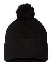 Sportsman SP15 Unisex 100 Acrylic 12 Inch Pom Pom On Top Winter Knit Beanie