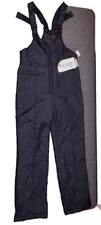 Black 80s Overall SUB SERO SKI TAGS Jumpsuit Vintage Ski Salopettes Size 12 UNI
