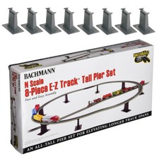Bachmann 44872 EZ-Track 8-Piece Tall Pier Set N Scale