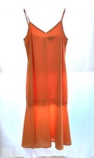 Lulus Mermaid Dress Medium Orange Semi Sheer Adjustable Lined Lightweight Party