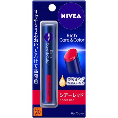 Kao NIVEA Rich Care and Color Lip Cream 2g Sheer Red SPF20 PA++