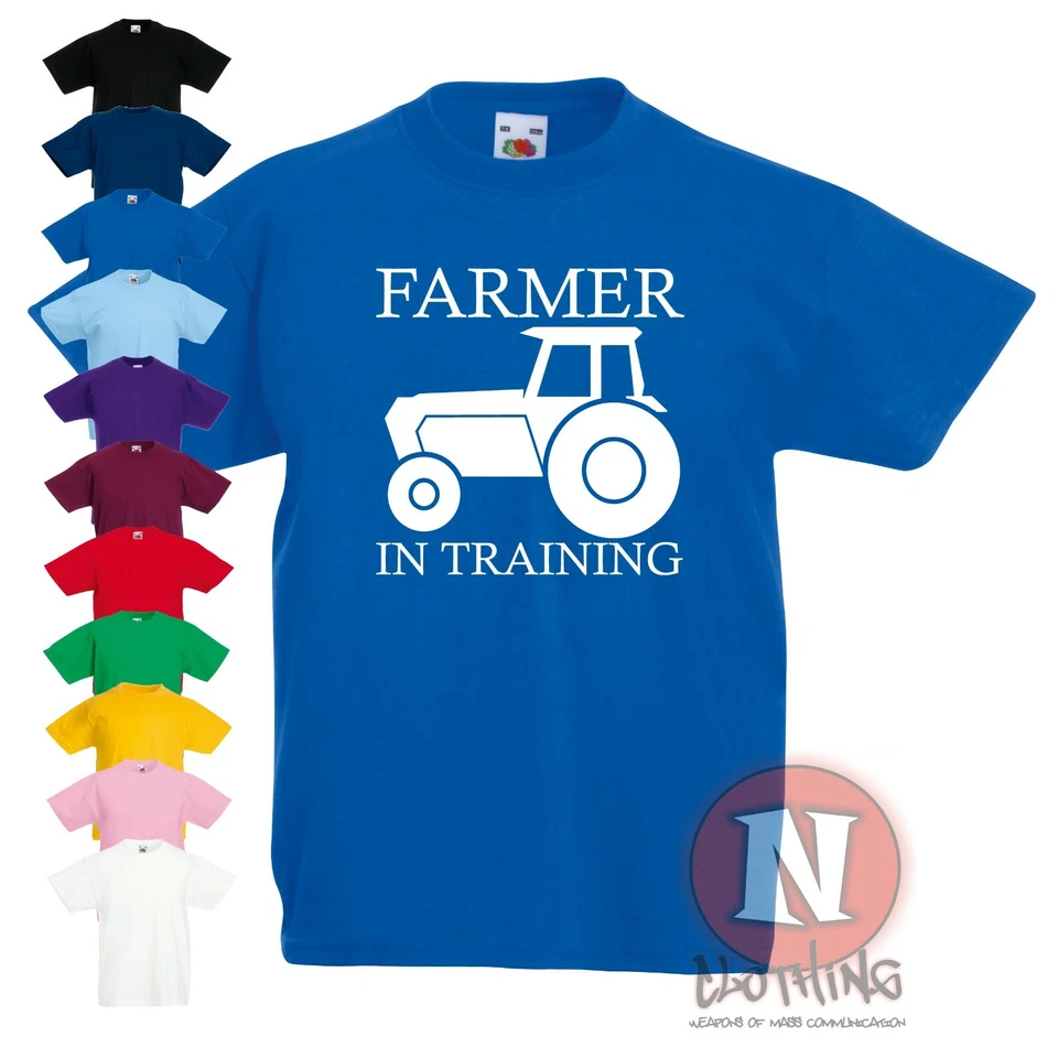 NAUGHTEES CLOTHING Farmer in training Children Kids t-shirt 3-13 years printed farmers farming