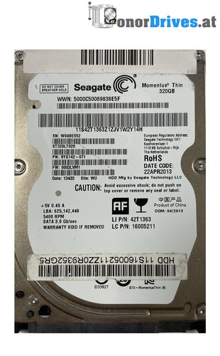 Seagate ST320LT020 - 320 GB - SATA - 9YG142-071 - PCB 100654403 Rev. B*
