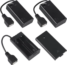 3Pcs 2 AA Battery Holder USB Female Socket 2 AA Battery Case Box Holder with ...