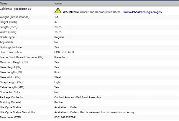 Brazo de control Dorman delantero derecho inferior para Nissan Rogue Select 2014-2015 Foto 3 de 4