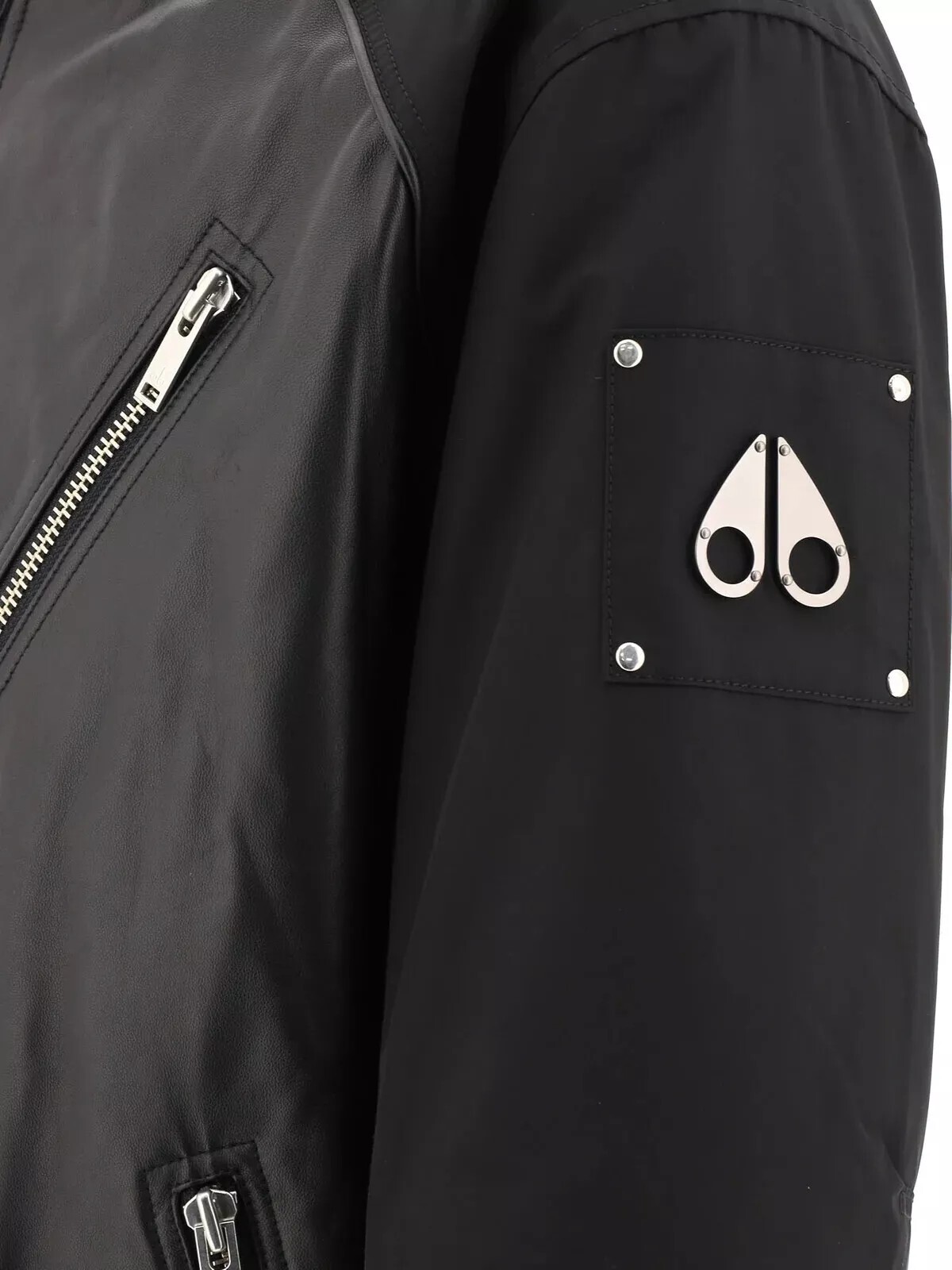 MOOSE KNUCKLES Black Leather Jacket  Anica Bomber | L - Large RRP£975 image 4