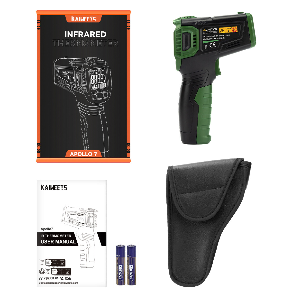 Digital Temp Gun Thermometer 50550℃ Infrared NonContact Temperature