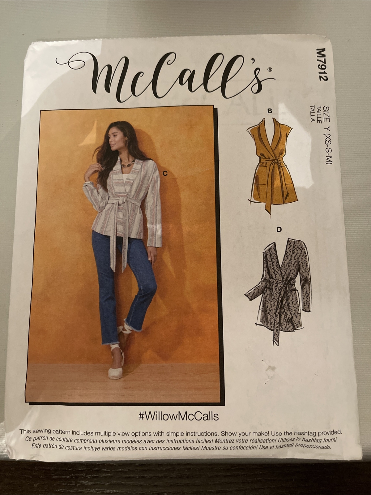 Willow Waist Jacket cardigan M7912 Sz 