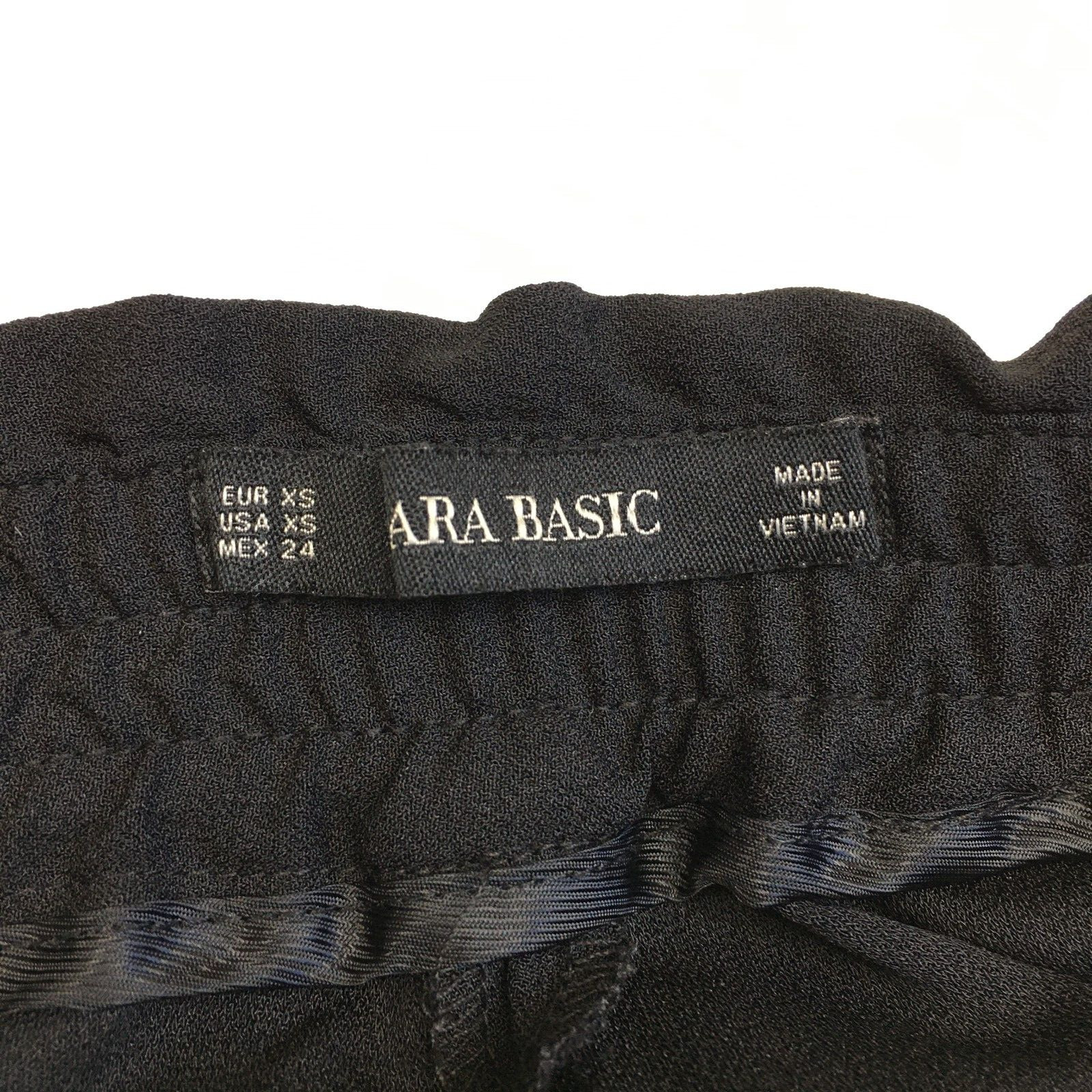 ZARA Basic Black Belted Drawstring High Waist Tap… - image 2