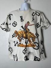 Rare Vintage USA Rodeo Las Vegas T Shirt Mens XL White Single Stitch AOP