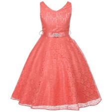 CORAL Size 4 Flower Girl Dress Party Birthday Bridesmaid Formal Recital