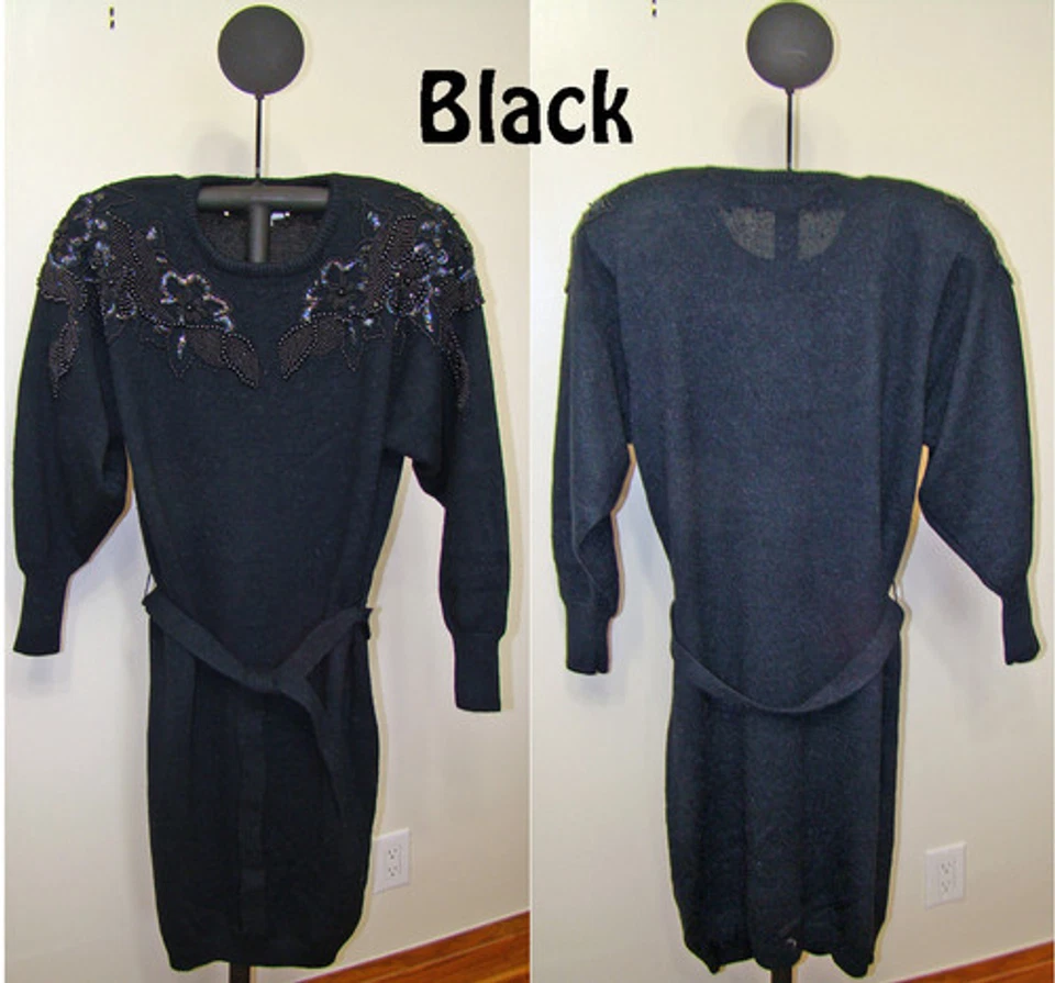 4916 Belldini Rojo Azul Blanco o Negro Damas Acrílico Cuentas Suéter Vestido - Nuevo con Etiquetas Foto 3 de 4