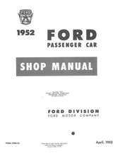 1952-1954 Ford Passenger Car Shop Repair Manual Paperback Reprint