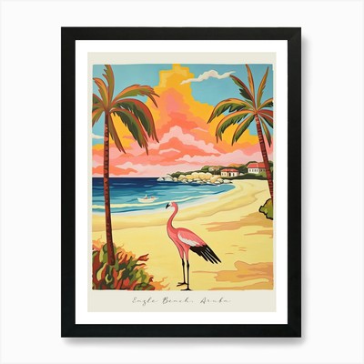 Poster Of Eagle Beach, Aruba, Matis Framed Wall Art Poster Canvas Print Picture