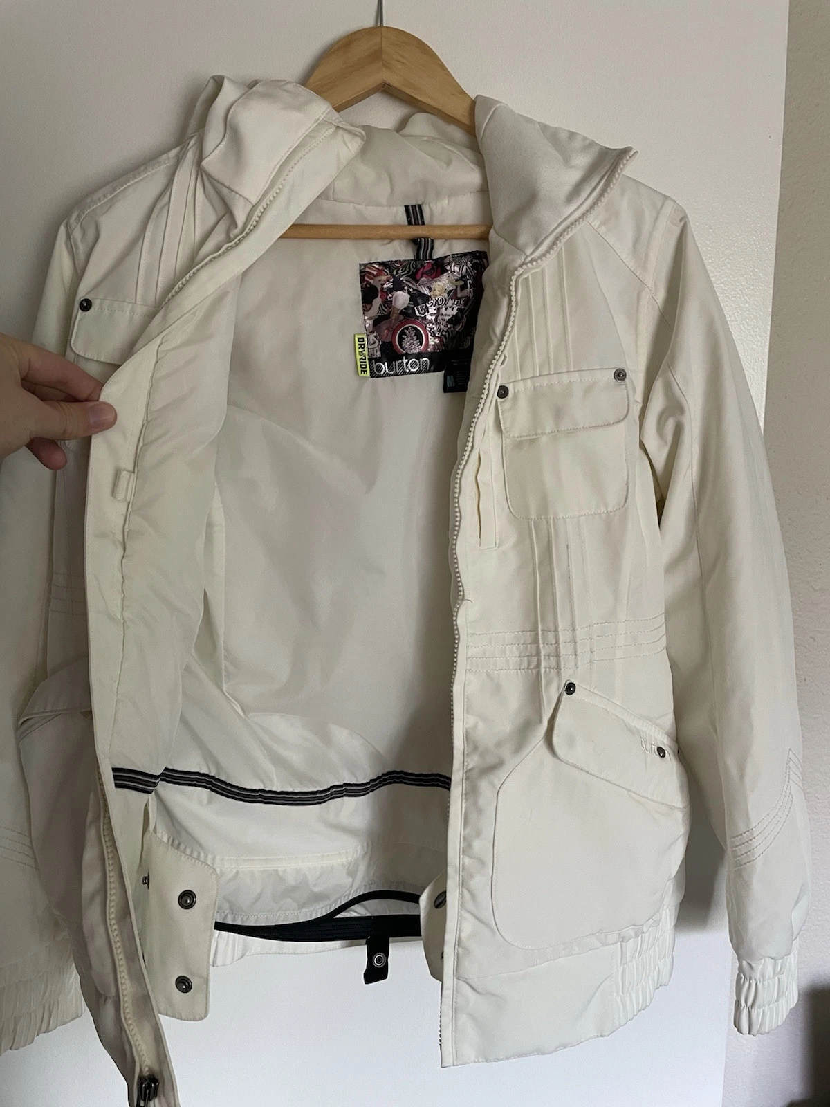 burton snowboard dryride hooded cargo ski jacket