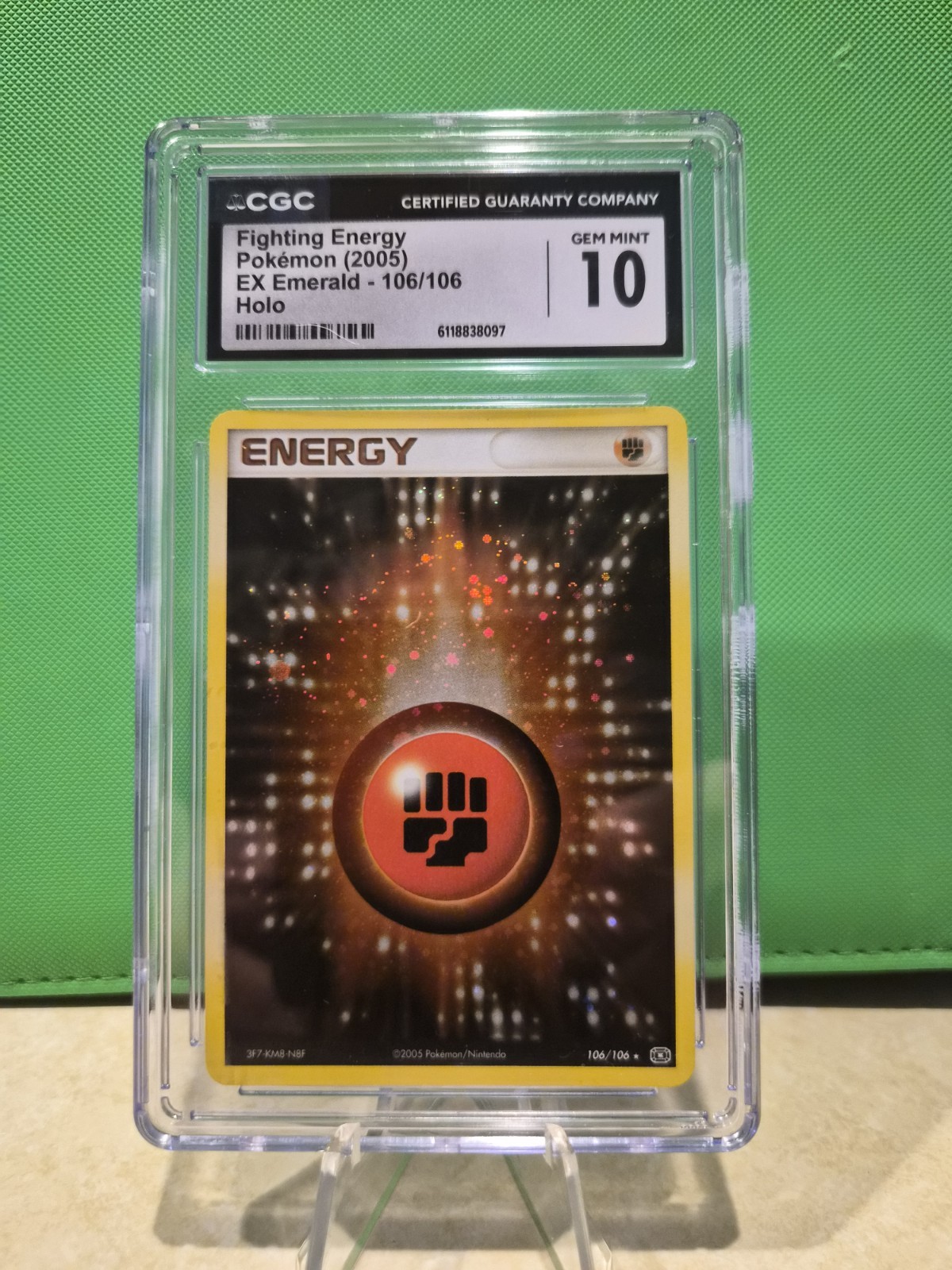 Pokemon TCG Fighting Energy 106/106 Emerald Holo CGC 10 Gem Mint