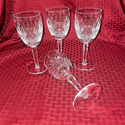 WATERFORD CRYSTAL COLLEEN TALL STEM CLARET WINE GLASSES SET OF 4 2- SETS AVAIL