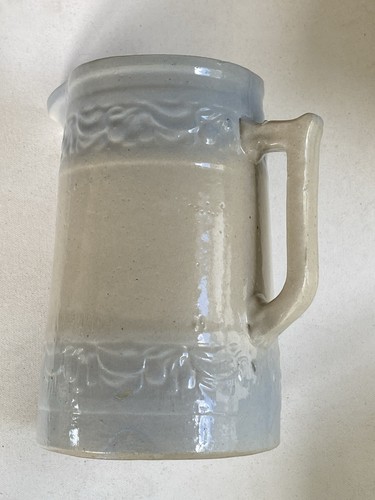 8 1/4” RED WING Cherry Band Gray Salt Glaze Stoneware Pitcher Farmhouse Country - Picture 2 of 23