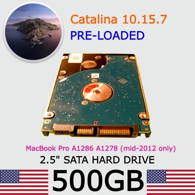 MacBook Pro Hard Drive macOS Catalina 10.15.7 500GB 2.5 - A1278 A1286 mid 2012