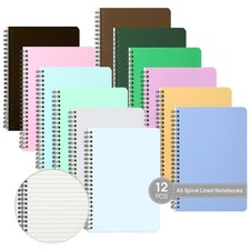miikoul 12 Pack A5 Spiral Lined Notebooks, 8.3 X 5.5, 60 Sheets/120 Pages Wid...