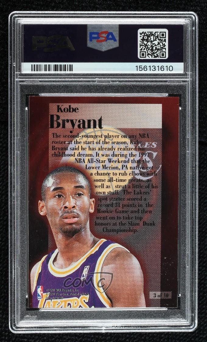 1997-98 Fleer Rookie Rewind Kobe Bryant #3 PSA 8 HOF view 2