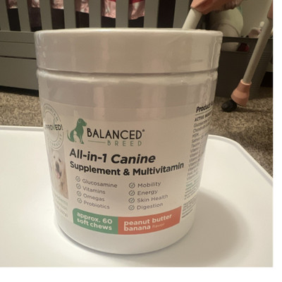 Balanced Breed All-in-1 Canine Supplement Soft Chews Peanut Butter Banana