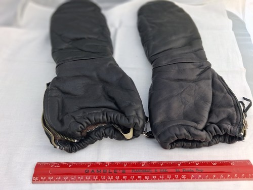 Vintage L.L. Bean Ski Leather Gloves Mittens app. size M (no label) Canada