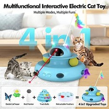 Cat Laser Interactive Indoor Cat Pet Toy Automatic,USB Cat Teaser Pet Toys Blue