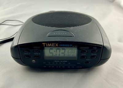 Timex Indiglo T433B Dual Alarm AM/FM Clock Radio Night Light Battery Backup