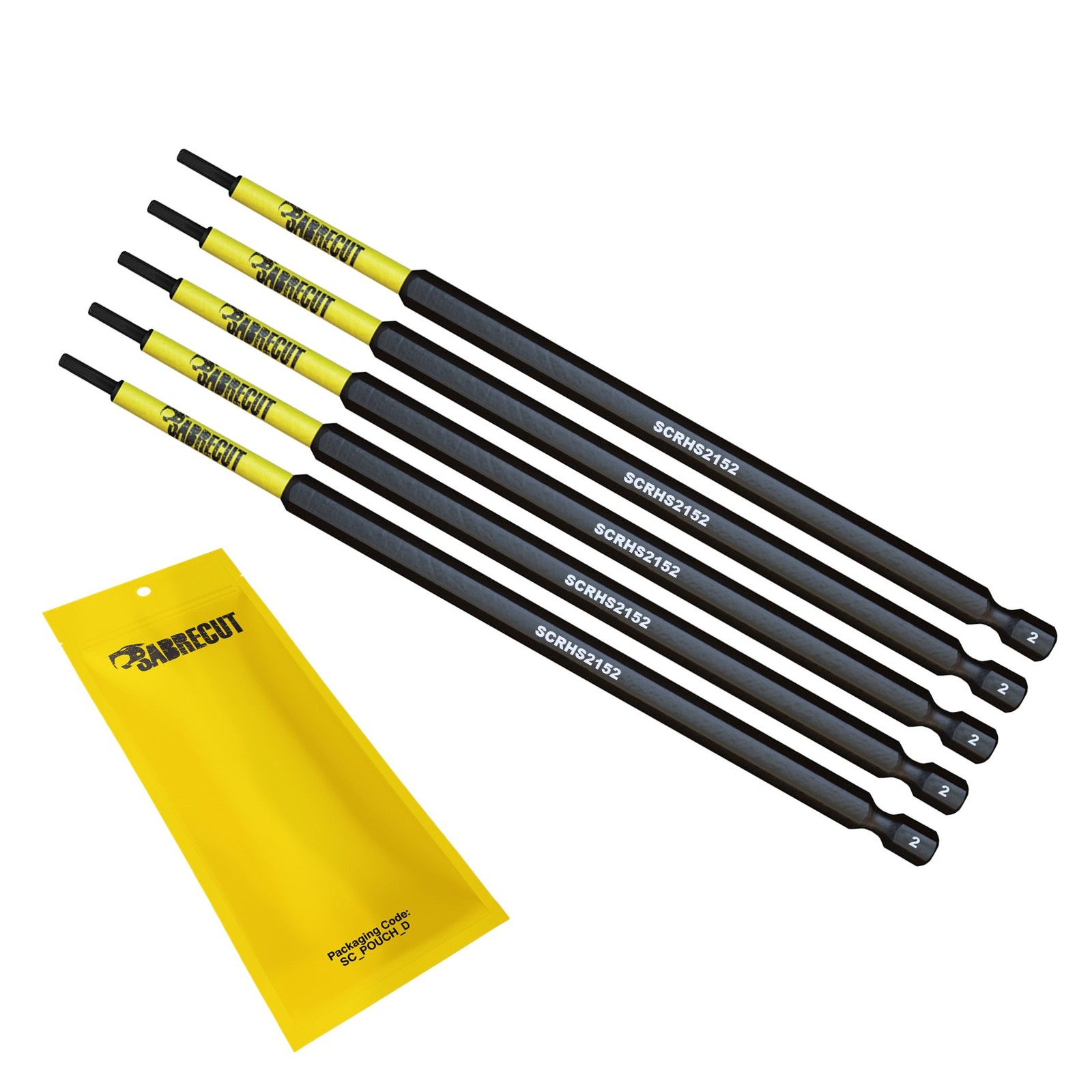 SabreCut Tamper Proof Impact Bits H2 152mm x 5 - Milwaukee DeWalt Professional